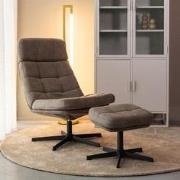 Draaifauteuil Alvar + Hocker 53x57x83 cm