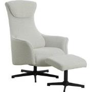 Relaxfauteuil Katie Off-White met Voetenbankje - Giga Meubel