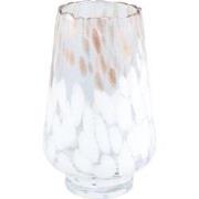 PTMD Windlicht Angelina - 14x14x22 cm - Glas - Wit