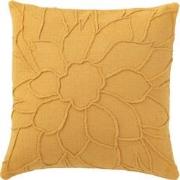 J-Line - Kussen Bloem Textiel Oranje - 43x43x10cm