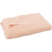 J-Line - Plaid Effen Katoen/linnen Roze - 200x150x0.5cm