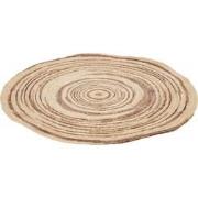 J-Line - Tapijt Rond Maïs Beige/bruin - 79x79x1cm
