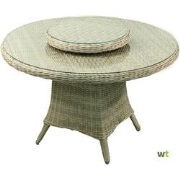 Tartano Tafel 120cm incl. Lazy Susan Off White Wicker HM15 (LZ apart v...