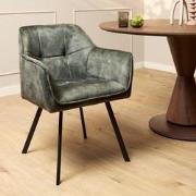 Starfurn Eetkamerstoel Emma Velvet | Hunter Green | Met armleuning
