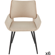 Set van 6 stoelen in beige stof H81 cm - HORTENSE