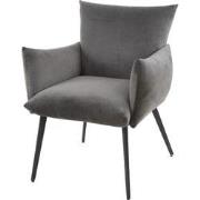 AnLi Style Eetkamerfauteuil Lobby Antraciet Velours