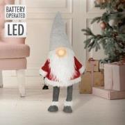 LED Secret Santa Figuur 80 cm Rood/Grijs gemaakt van Plastic en Polyes...