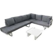 Mood loungeset matt white inclusief washed grey fabric kussens