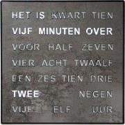 Intertime | Woordklok | Wandklok | Tafelklok | 28x28 | Grijs -Marmer |...