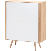 Ena cabinet houten opbergkast whitewash - 90 x 110 cm