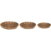 Clayre & Eef Opbergmand Set van 3  Ø 40 cm Bruin Rotan Rond Mand