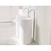 Vrijstaand Solid Surface Wastafel Tube ø45x90cm mat wit - zonder kraan...