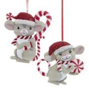 Ornament plastic muis met snoep l7cm