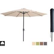 Kopu® Madrid 350 cm Grote Parasol Rond met Beschermhoes - Creme