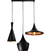 QUVIO Hanglamp 3-lichts verschillende kappen - QUV5059L-BLACK