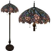 LumiLamp Tiffany Vloerlamp Ø 51x165 cm Meerkleurig Glas Staande Lamp