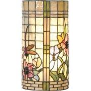 LumiLamp Wandlamp Tiffany  20x11x36 cm  Beige Groen Metaal Glas Rechth...