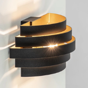 Landelijke Metalen Highlight Scudo Wandlamp - Zwart