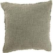 J-Line - Kussen Gerafelde Randen Katoen/polyester Groen - 50x50x12cm