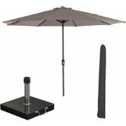 Garden Impressions Lotus stokparasol Ø300 cm - taupe incl 40 kg Cosmo ...