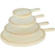 Krumble Serveerplank rond set van 4 - XS + S + M + L - Hout