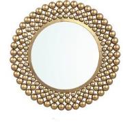 PTMD Zenno Gold Metal Wall Mirror Dotted Border Round