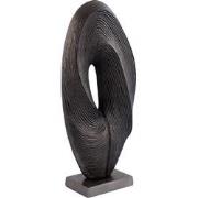 PTMD Neona Black Alu Round Shaped Statue Ribbed