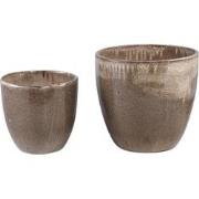 PTMD Aleix Brown Ceramic Basic Pot Round SV2