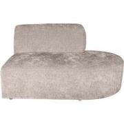 PTMD Lujo Sofa White Fiore Fabric Right Ottoman