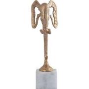PTMD Horton Champagne Alu Elephant Statue Marble Base S