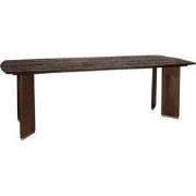 PTMD Liber Brown Mango Wood Dining Table 240cm Gold Leg