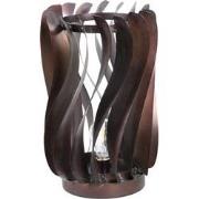 PTMD Tessa Bronze Iron LED Table Lamp Round Wavy Lines