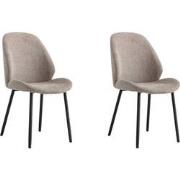 Lewis & Loft Eetkamerstoelen Lola - Polyester - Staal - Grijs - Set va...