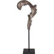 PTMD Imelda Black Alu Statue Leaf Shaped Small