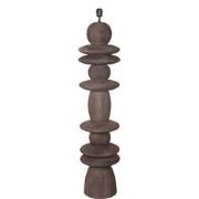 PTMD Callain Brown Mango Wood Floor Lamp Base Round