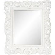 Clayre & Eef Spiegel  31x36 cm Wit Kunstleer Rechthoek Grote Spiegel