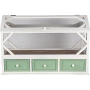Clayre & Eef Decoratie kweekkastje  76x33x51 cm Wit Groen Hout Glas Re...