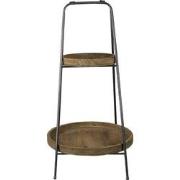 Clayre & Eef Etagère 2 laags  Ø 49x74 cm Bruin Ijzer Rond Fruitschaal ...