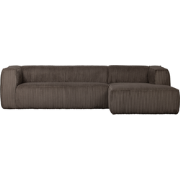 WOOOD Bean Hoekbank Rechts - Grove Ribstof - Mud - 73x305x96