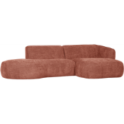 WOOOD Polly Chaise Longue Rechts - Polyester - Roze - 71x258x105/150