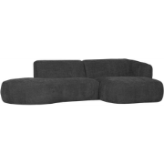 WOOOD Polly Chaise Longue Rechts - Polyester - Grijs - 71x258x105/150