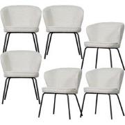 BePureHome Admit Eetkamerstoelen - Bouclé - Naturel - Set van 6