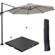 Garden Impressions Hawaii zweefparasol S Ø300 - donker grijs/zand met ...