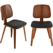 Set van 2 stoelen in zwart vinyl H80,5 cm - BRAND