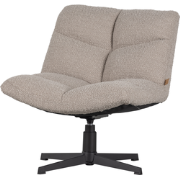 WOOOD Vinny Draaifauteuil - Boucle - Zand - 80x75x75