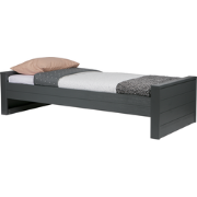 WOOOD Dennis Bed Excl Lade - Grenen Geborsteld - Grijs - 53x219x95