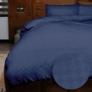 Emboss Dekbedovertrekset Squares - Donkerblauw - 240x220 + 2*60x70 cm