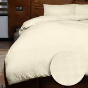 Emboss Dekbedovertrekset Squares - Champagne - 240x220 + 2*60x70 cm