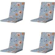 Madison -  Stapelstoelkussen Florina blue - Ca. 97x49 cm - Set van 4