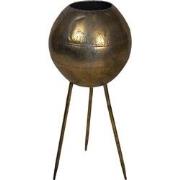 Clayre & Eef Bloempot  Ø 27x66 cm Goudkleurig Metaal Rond Bloempot bin...